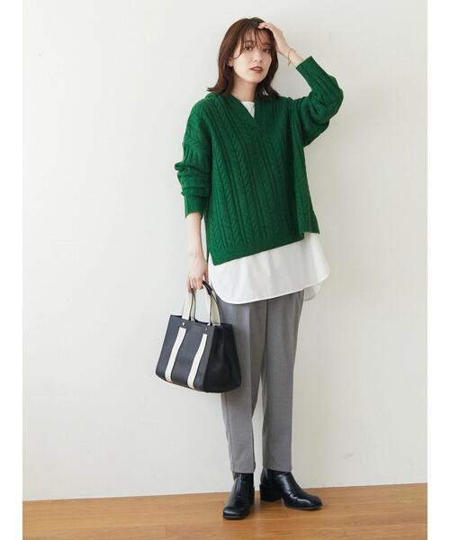 Green　Parks（グリーンパークス）の「美脚クリーンパンツII（スラックス・レディース・杢グレー・M/L）」の2枚目の写真