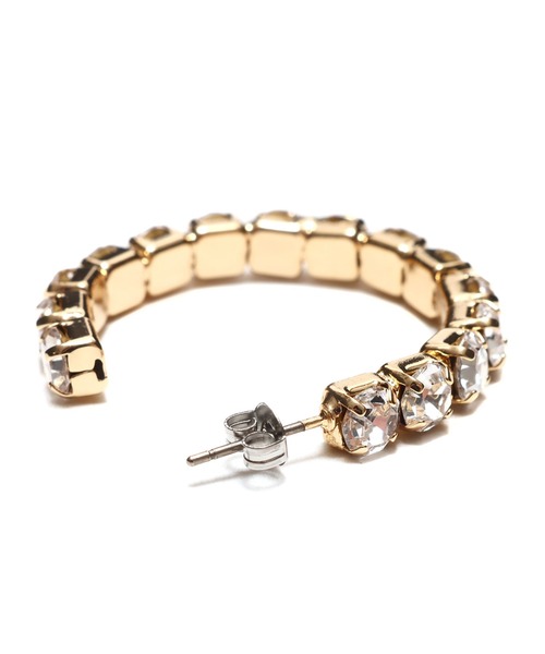 atmos pink（アトモスピンク）の「atmos pink ビジューフープピアス / アトモスピンク ビジューフープピアス（ピアス（両耳用）・レディース・シルバー/ゴールド・FREE）」の3枚目の写真