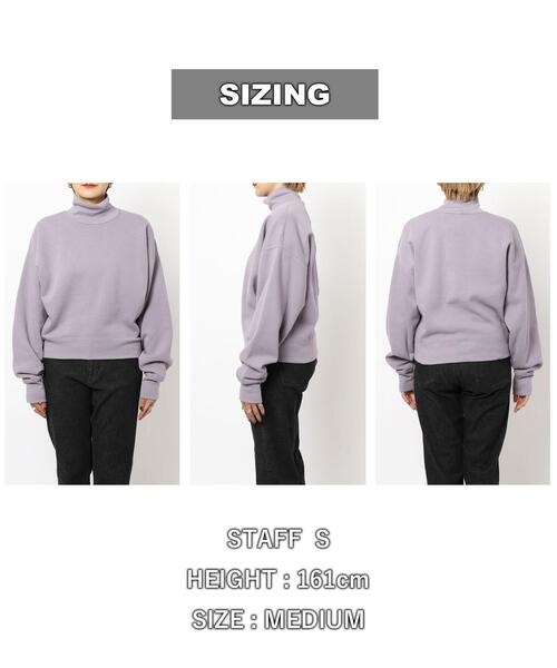 coen（コーエン）の「CVC裏起毛タートルネック（スウェット・レディース・ライラック/モカ/ブラック・M/L）」の20枚目の写真