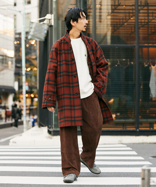 JOURNAL STANDARD（ジャーナルスタンダード）の「【Begin掲載】 ライトメルトン スタンドオーバーコート（チェスターコート・メンズ・ブラック/ダークグリーン/グリーン/オレンジ/オリーブ・SMALL/MEDIUM/LARGE）」の15枚目の写真