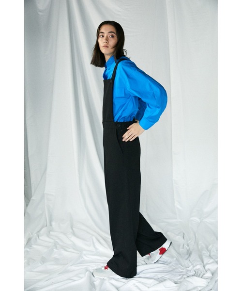 ENFOLD（エンフォルド）の「ハルキングツイル サロペット（ワンピース・レディース・チャコールグレー/ブラック・38/36）」の6枚目の写真