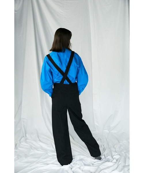 ENFOLD（エンフォルド）の「ハルキングツイル サロペット（ワンピース・レディース・チャコールグレー/ブラック・38/36）」の3枚目の写真