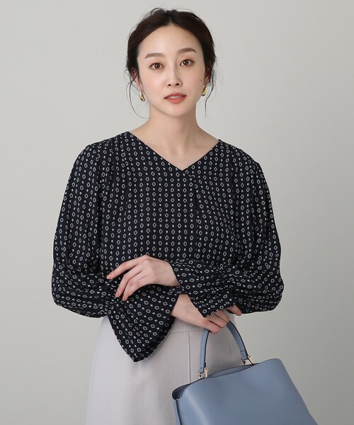 美品 UNTITLED 洗える キャンディースリーブ スキッパーブラウス UNTITLED（アンタイトル）の「◇【無地と小紋柄から選べる