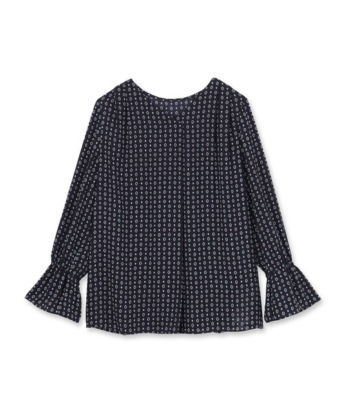美品 UNTITLED 洗える キャンディースリーブ スキッパーブラウス UNTITLED（アンタイトル）の「◇【無地と小紋柄から選べる