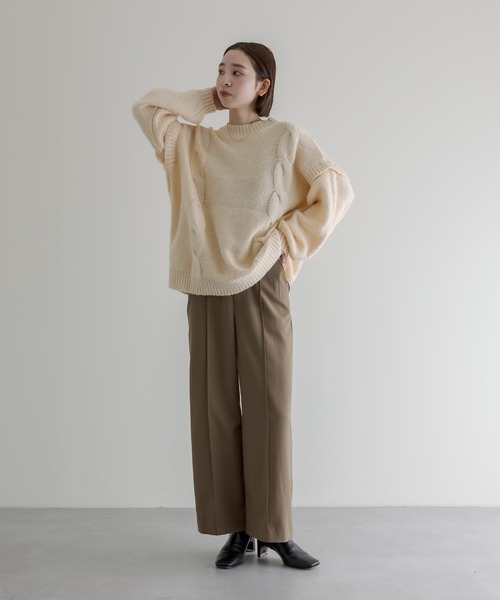 mline（エムライン）の「[mline] ケーブル2WAYベストニット（ニット/セーター・レディース・オフホワイト/ブラウン/ブルー・FREE）」の20枚目の写真