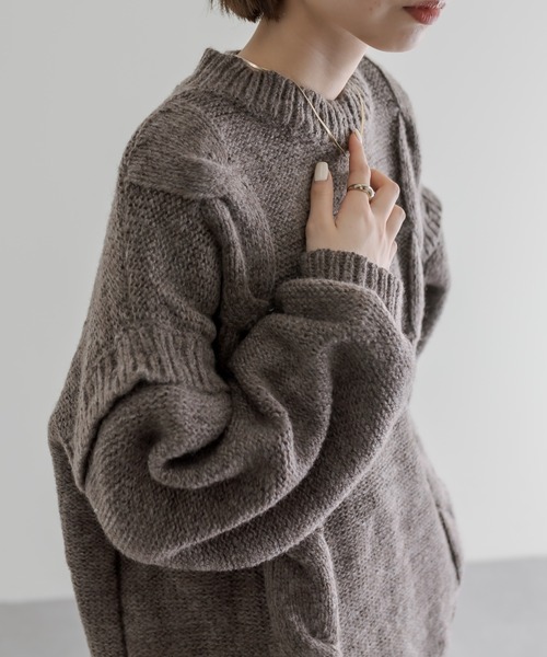 mline（エムライン）の「[mline] ケーブル2WAYベストニット（ニット/セーター・レディース・オフホワイト/ブラウン/ブルー・FREE）」の7枚目の写真