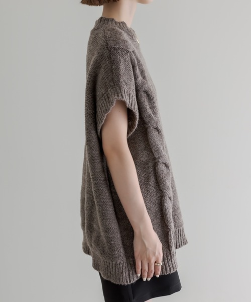 mline（エムライン）の「[mline] ケーブル2WAYベストニット（ニット/セーター・レディース・オフホワイト/ブラウン/ブルー・FREE）」の19枚目の写真