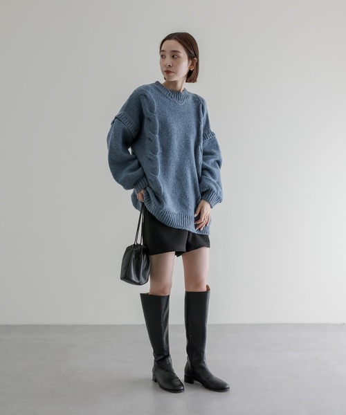 mline（エムライン）の「[mline] ケーブル2WAYベストニット（ニット/セーター・レディース・オフホワイト/ブラウン/ブルー・FREE）」の17枚目の写真