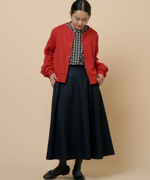 NIMES(ニーム)の「ドットボタンノーカラージャケット(その他アウター・レディース・ネイビー/レッド・FREE)」の4枚目の写真