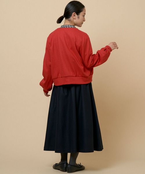 NIMES(ニーム)の「ドットボタンノーカラージャケット(その他アウター・レディース・ネイビー/レッド・FREE)」の5枚目の写真