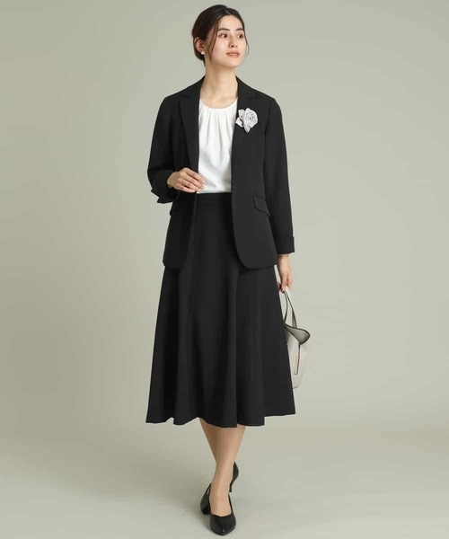 a.v.v（アーヴェヴェ）の「【洗える/セットアップ対応】ダブルクロスフレアスカート（スーツスカート・レディース・ブラック/ネイビー/ライトグレー・38/42/40/34/36）」の7枚目の写真