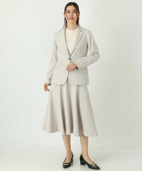 a.v.v（アーヴェヴェ）の「【洗える/セットアップ対応】ダブルクロスフレアスカート（スーツスカート・レディース・ブラック/ネイビー/ライトグレー・38/42/40/34/36）」の12枚目の写真