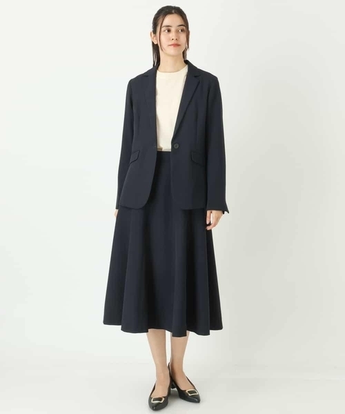 a.v.v（アーヴェヴェ）の「【洗える/セットアップ対応】ダブルクロスフレアスカート（スーツスカート・レディース・ブラック/ネイビー/ライトグレー・38/42/40/34/36）」の16枚目の写真