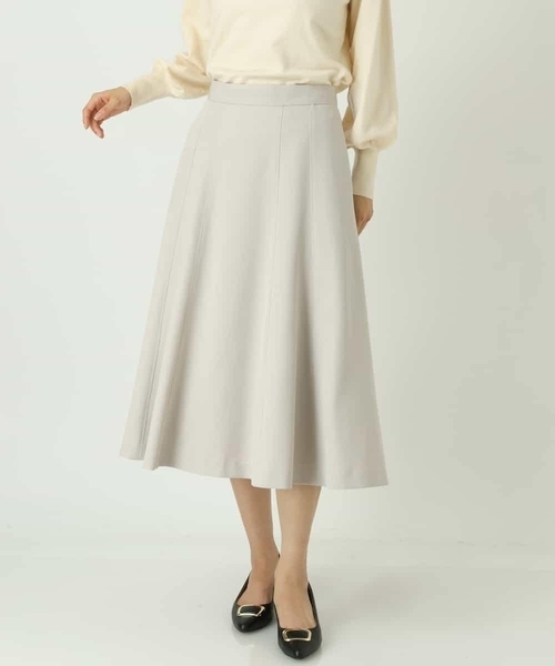a.v.v（アーヴェヴェ）の「【洗える/セットアップ対応】ダブルクロスフレアスカート（スーツスカート・レディース・ブラック/ネイビー/ライトグレー・38/42/40/34/36）」の9枚目の写真