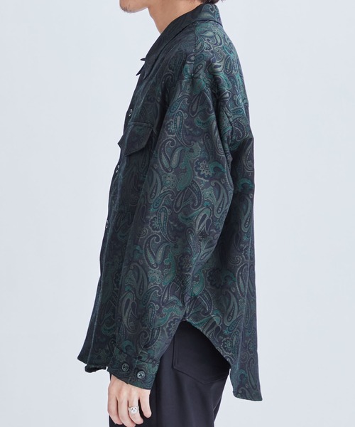superNova.(スーパーノヴァ)の「【superNova.】STUDIOUS別注 Shirts jacket - Paisely Jacquard(シャツ/ブラウス・メンズ・ネイビー/グリーン・S/M)」の5枚目の写真