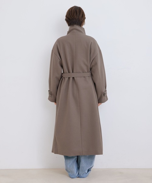 Jayro(ジャイロ)の「【EC限定】ニットモッサスタンドカラーロングコート(その他アウター・レディース・ブルー系その他4/ダークブラウン・M)」の10枚目の写真