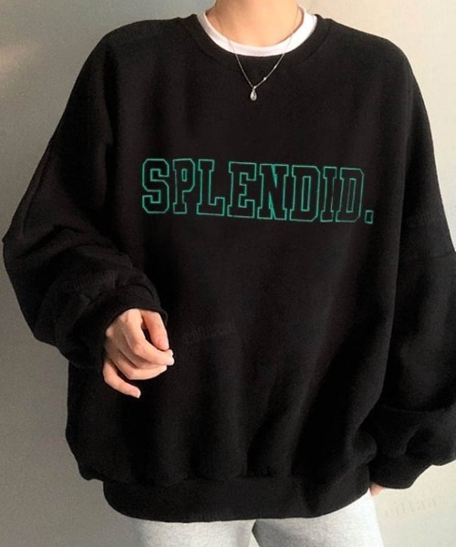 韓国ファッションSPLENDID刺繍ロゴオーバーサイズスウェット
