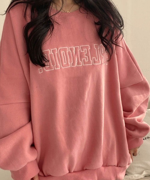 Dalfwin(ダールフィン)の「韓国ファッションSPLENDID刺繍ロゴオーバーサイズスウェット(スウェット・レディース・ブラック/グレー系その他/ライトブルー/ピンク/ライトグレー/ネイビー/グレー・FREE)」の17枚目の写真