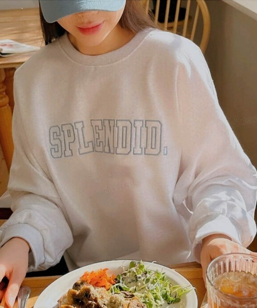 Dalfwin(ダールフィン)の「韓国ファッションSPLENDID刺繍ロゴオーバーサイズスウェット(スウェット・レディース・ブラック/グレー系その他/ライトブルー/ピンク/ライトグレー/ネイビー/グレー・FREE)」の19枚目の写真