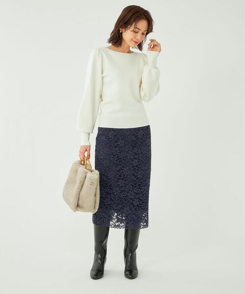 green label relaxing(グリーンレーベルリラクシング)の「レース タイトスカート(スカート・レディース・ライトグレー/イエロー/ネイビー・36/38)」の20枚目の写真