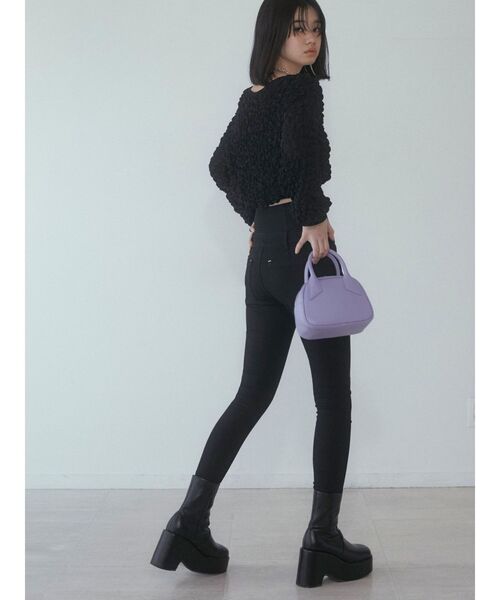 EMODA（エモダ）の「3Dファブリックトップス（Tシャツ/カットソー・レディース・ホワイト/ブラック・FREE）」の15枚目の写真