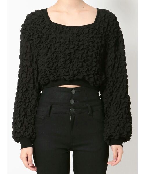 EMODA（エモダ）の「3Dファブリックトップス（Tシャツ/カットソー・レディース・ホワイト/ブラック・FREE）」の16枚目の写真