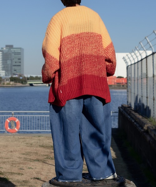 Perushu(ペルーシュ)の「ルーズグラデーションカーディガン(カーディガン/ボレロ・メンズ・カーキ/ネイビー/オレンジ・LARGE/MEDIUM)」の12枚目の写真