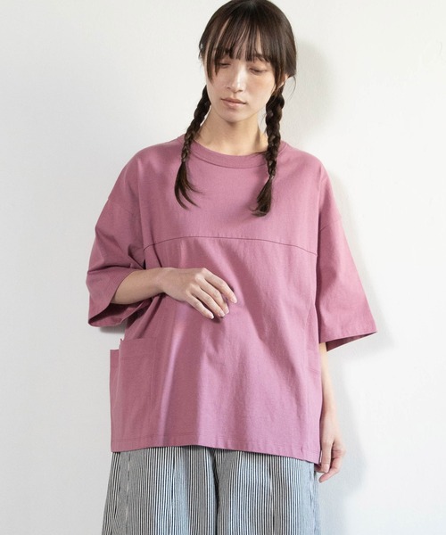 URCH RNA(アーチ アールエヌエー)の「M1998 ツールポケット半T(Tシャツ/カットソー・レディース・ブラック/オフホワイト/ラベンダー/ライトブルー/ベージュ/スミクロ/ダークグリーン/杢グレー/ブルー/グリーン/チャコール/チャコールグレー/ピンク/ホワイト/ピンク系その他・MEDIUM)」の15枚目の写真