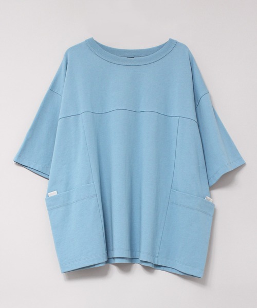 URCH RNA(アーチ アールエヌエー)の「M1998 ツールポケット半T(Tシャツ/カットソー・レディース・ブラック/オフホワイト/ラベンダー/ライトブルー/ベージュ/スミクロ/ダークグリーン/杢グレー/ブルー/グリーン/チャコール/チャコールグレー/ピンク/ホワイト/ピンク系その他・MEDIUM)」の12枚目の写真