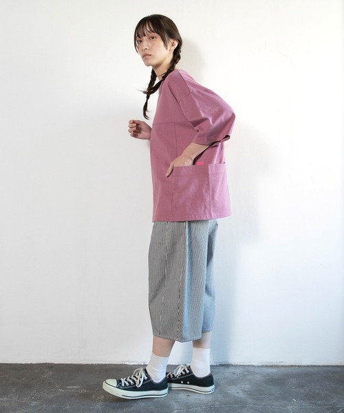 URCH RNA(アーチ アールエヌエー)の「M1998 ツールポケット半T(Tシャツ/カットソー・レディース・ブラック/オフホワイト/ラベンダー/ライトブルー/ベージュ/スミクロ/ダークグリーン/杢グレー/ブルー/グリーン/チャコール/チャコールグレー/ピンク/ホワイト/ピンク系その他・MEDIUM)」の22枚目の写真