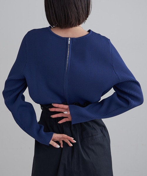 mline（エムライン）の「[mline]Wジップニット（ニット/セーター・レディース・ネイビー/イエロー/グリーン/オフホワイト/ピンク/ブラック/ベージュ・FREE）」の5枚目の写真