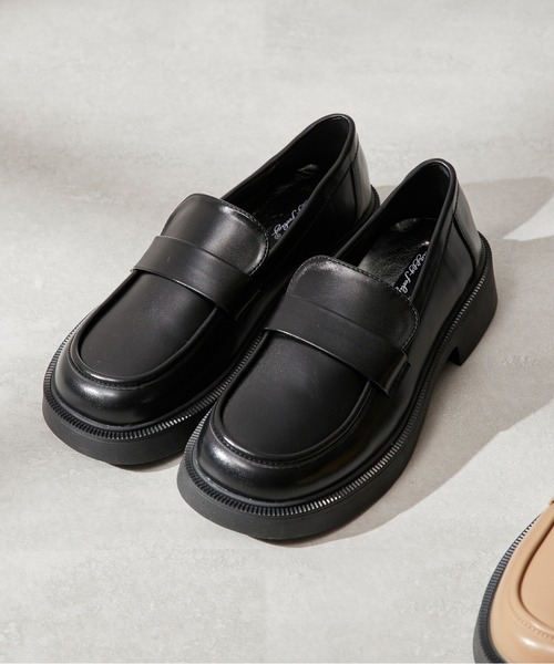 SETUP7（セットアップセブン）の「【SETUP7】厚底PUレザーローファーKNF　※（ローファー・レディース・ベージュ/ブラック/ブラック系その他2/ブラウン・36/38/37）」の21枚目の写真