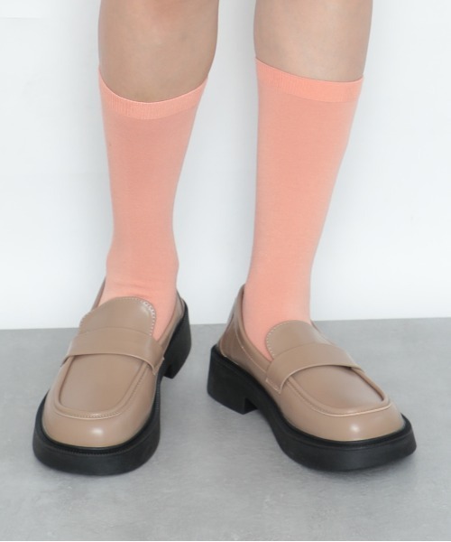 SETUP7（セットアップセブン）の「【SETUP7】厚底PUレザーローファーKNF　※（ローファー・レディース・ベージュ/ブラック/ブラック系その他2/ブラウン・36/38/37）」の17枚目の写真