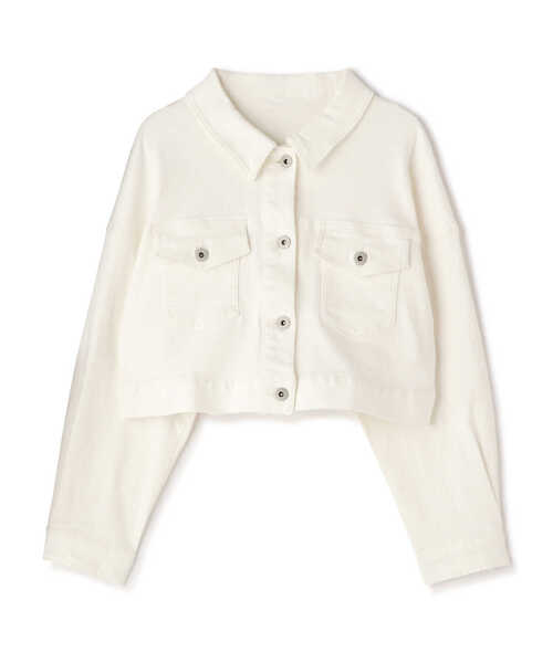 NATURAL BEAUTY BASIC(ナチュラルビューティーベーシック)の「デニムショートブルゾン(デニムジャケット・レディース・ネイビー/オフホワイト・SMALL/MEDIUM)」の3枚目の写真