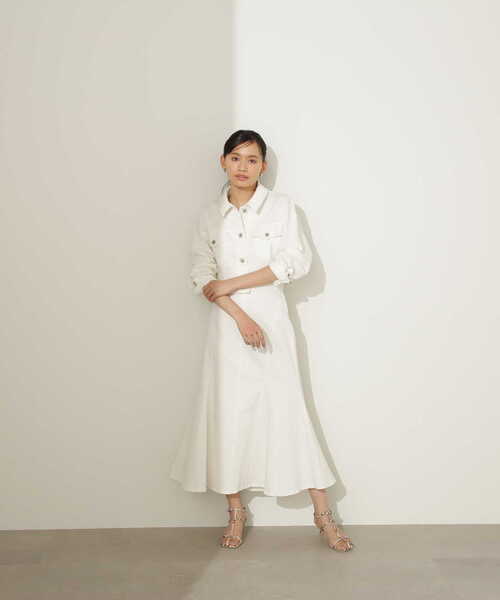 NATURAL BEAUTY BASIC(ナチュラルビューティーベーシック)の「デニムショートブルゾン(デニムジャケット・レディース・ネイビー/オフホワイト・SMALL/MEDIUM)」の5枚目の写真