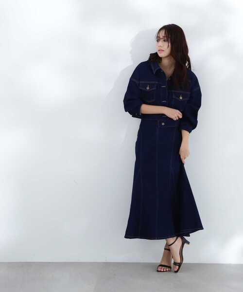 NATURAL BEAUTY BASIC(ナチュラルビューティーベーシック)の「デニムショートブルゾン(デニムジャケット・レディース・ネイビー/オフホワイト・SMALL/MEDIUM)」の22枚目の写真