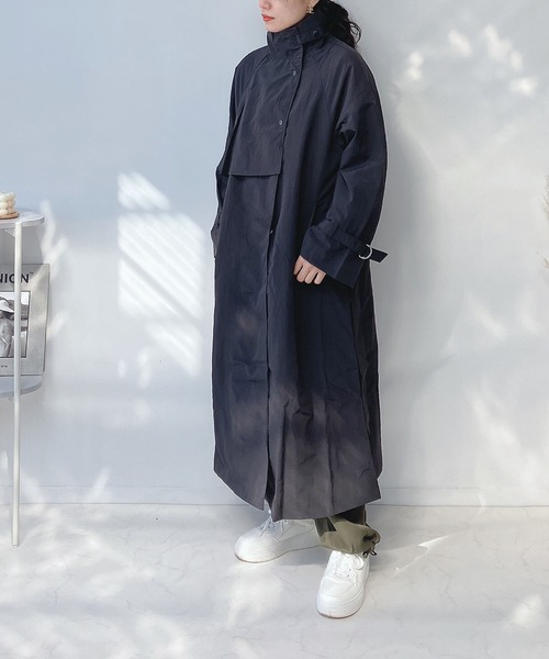 AS KNOW AS plus（アズノゥアズプラス）の「○スプリング スタンドカラーコート（ステンカラーコート・レディース・ブラック/ライトカーキ/アイボリー・FREE）」の18枚目の写真