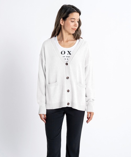 ROXY(ロキシー)の「SUNLIGHT/ロキシーカーディガン(カーディガン/ボレロ・レディース・ピンク/ホワイト/ブラック・MEDIUM/LARGE/SMALL)」の1枚目の写真