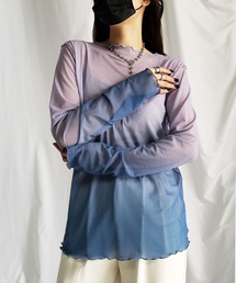 me+em select（ミームセレクト）の「※※グラデーションシアーメロートップス（Tシャツ/カットソー）」