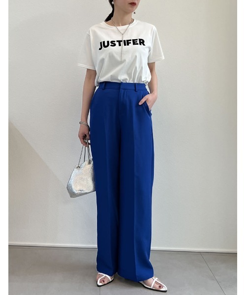 Re:EDIT（リエディ）の「[神山まりあさん着用][2023S/S COLLECTION]フロッキーゴシックロゴTシャツ（トップス）」