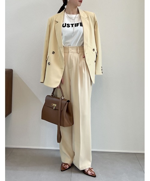 Re:EDIT（リエディ）の「[神山まりあさん着用][2023S/S COLLECTION]フロッキーゴシックロゴTシャツ（Tシャツ/カットソー・レディース・ホワイト/ブラック/ホワイト×ネイビー・MEDIUM/LARGE）」の11枚目の写真