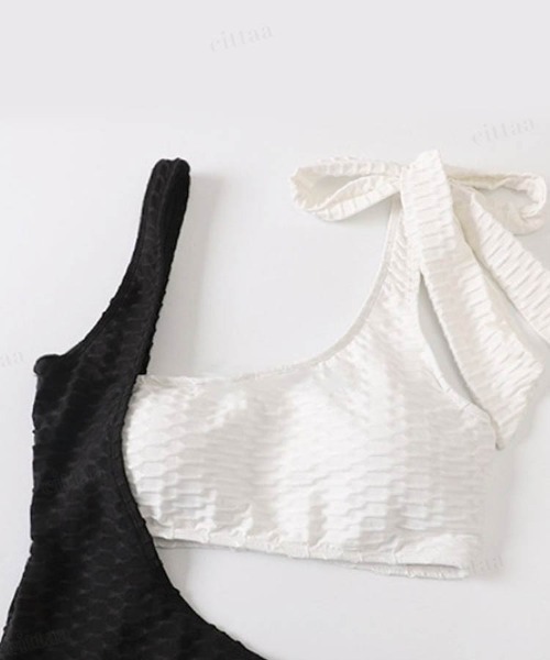 Dalfwin（ダールフィン）の「バイカラーアシメリボンモノキニ水着（水着・レディース・ブラック・MEDIUM/LARGE）」の16枚目の写真