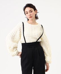 GALLEST（ギャレスト）の「シャーリングボリュームトップス【ウォッシャブル】（Tシャツ/カットソー）」