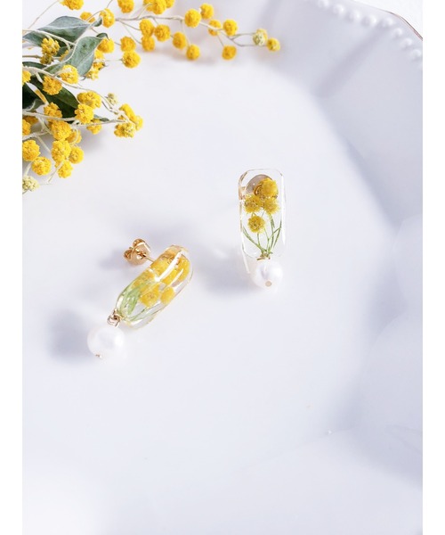 tone(トーン)の「【Tresor】ミモザ 淡水パール ピアス(MA)(ピアス(両耳用)・レディース・その他2/その他3/その他1/イエロー/その他4・FREE)」の7枚目の写真