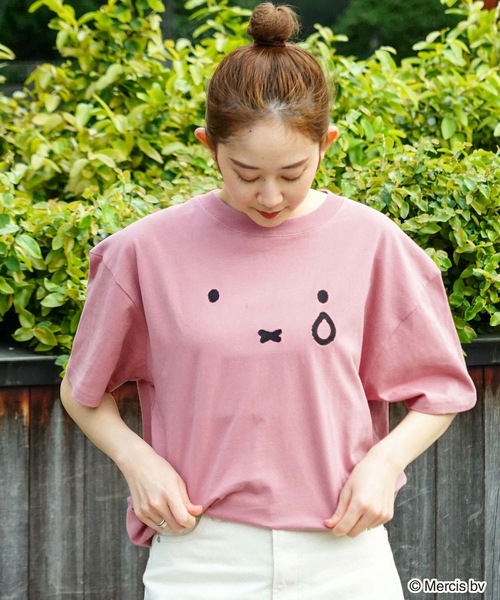 Miffy( ミッフィー)の「【OUTDOOR PRODUCTS/アウトドアプロダクツ】【 MIFFY/ミッフィー】コラボ Tシャツ ドロップショルダー オーバーサイズ(Tシャツ/カットソー・メンズ・オフホワイト/ホワイト/ブルー系その他/ピンク系その他・MEDIUM/SMALL/LARGE/X-LARGE)」の4枚目の写真