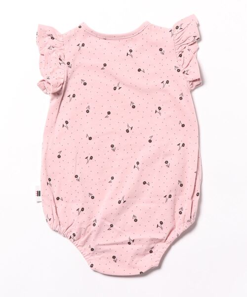 birthday party(バースデイパーティー)の「birthdayparty/【お揃い】天竺ドットフラワープリントコットンボディミニ(70~80cm)(ロンパース・キッズ・グレー系その他/ピンク系その他・80/70)」の3枚目の写真