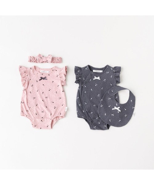 birthday party(バースデイパーティー)の「birthdayparty/【お揃い】天竺ドットフラワープリントコットンボディミニ(70~80cm)(ロンパース・キッズ・グレー系その他/ピンク系その他・80/70)」の8枚目の写真