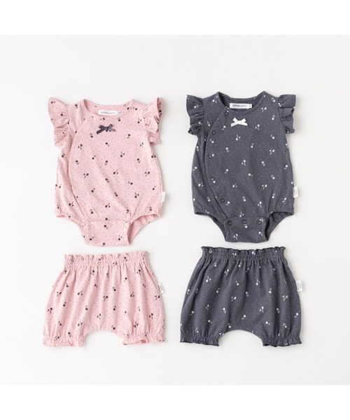 birthday party(バースデイパーティー)の「birthdayparty/【お揃い】天竺ドットフラワープリントコットンボディミニ(70~80cm)(ロンパース・キッズ・グレー系その他/ピンク系その他・80/70)」の9枚目の写真