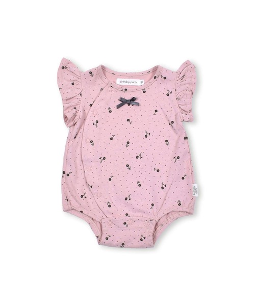 birthday party(バースデイパーティー)の「birthdayparty/【お揃い】天竺ドットフラワープリントコットンボディミニ(70~80cm)(ロンパース・キッズ・グレー系その他/ピンク系その他・80/70)」の10枚目の写真