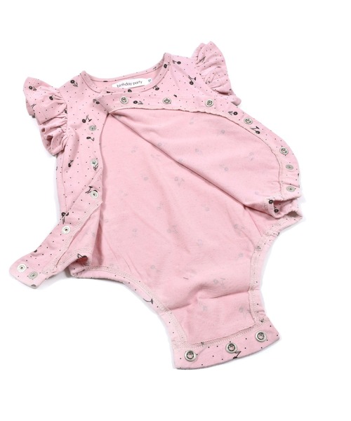 birthday party(バースデイパーティー)の「birthdayparty/【お揃い】天竺ドットフラワープリントコットンボディミニ(70~80cm)(ロンパース・キッズ・グレー系その他/ピンク系その他・80/70)」の16枚目の写真